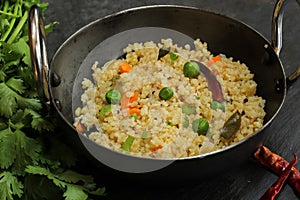 Broken wheat Upma / Bulgur wheat Pulao photo