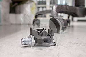 Broken wheel of chair