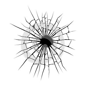 broken window, cracks hole vector design isolated on white background