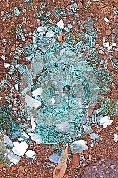 Broken window glass