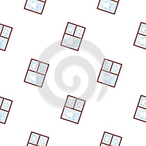 Broken window icon in cartoon style isolated on white background. Trash and garbage pattern stock vector illustration.