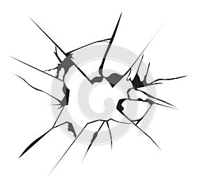 Broken window sketch vector illustration