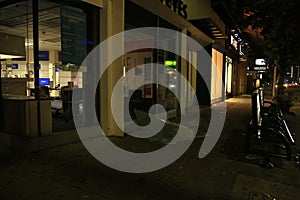 A broken window of storefront