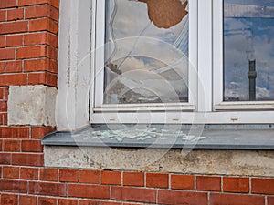 Broken window vandalism image background