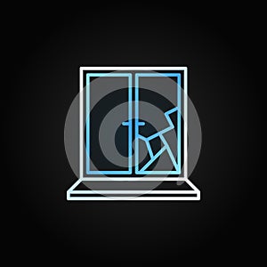Broken window vector creative icon in outline style