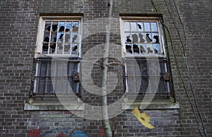 Broken Windows in Abandoned Building