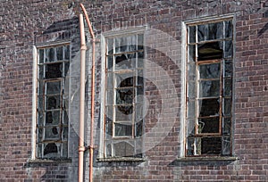 Broken windows and derelict building