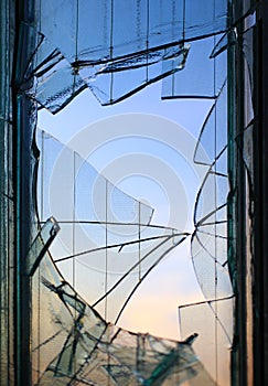 Broken windows glass