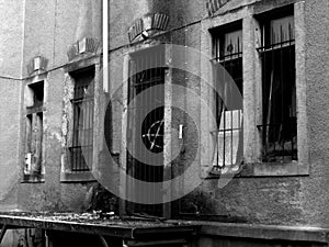 Broken windows from old ruine