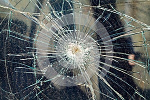 Broken windshield