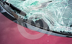 The Broken Windshield In The Car Accident