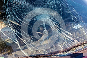 The Broken Windshield In The Car Accident