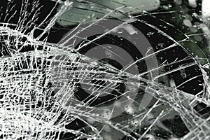Broken windshield in car accident