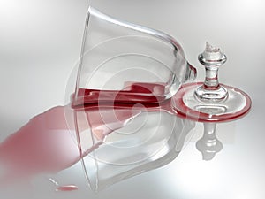 Broken wine glass