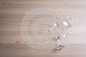 Broken wine glass