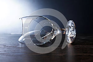 Broken Wineglass On Dark