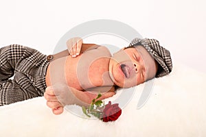 Brokenhearted baby boy photo