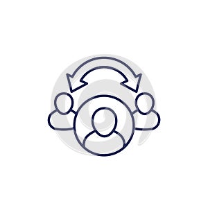 broker, middleman line icon on white