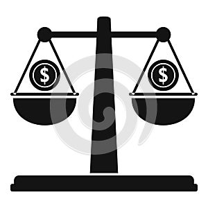 Broker money balance icon, simple style
