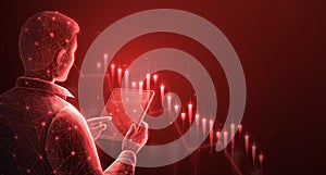 Broker trader analyzing economic crisis. Trade exchange, financial decrease