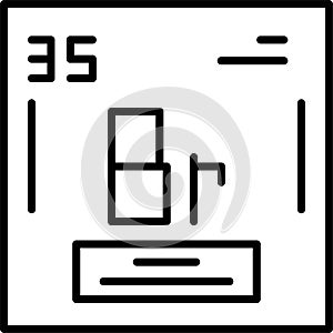 Bromine Outline Vector Icon