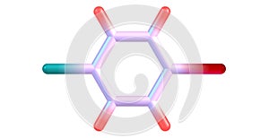 1-Bromo-4-chlorobenzene molecular structure isolated on white photo