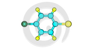1-Bromo-4-chlorobenzene molecular structure isolated on white photo