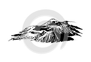 Bromo mountain vector illustration isolated in white background photo