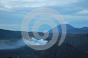 Bromo mountain view in the morning after the rain