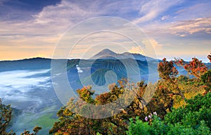 Bromo volcano at sunrise, East Java, , Indonesia