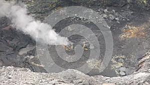 Bromo volcano crater in Indonesia. Java landmark, tourism in Indonesia, volcanic landscape in Java.