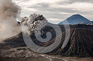 The Bromo volcano eruption, East Java