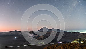 Bromo volcano before sunrise, East Java, Indonesia