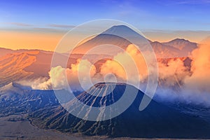 Bromo volcano at sunrise, East Java, , Indonesia