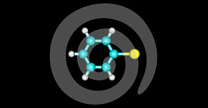Bromobenzene molecular structure isolated on black