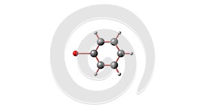 Bromobenzene molecular structure isolated on white