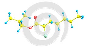 Bromobenzene molecular structure isolated on white