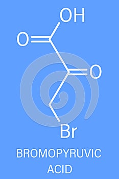 Bromopyruvic acid or 3-bromopyruvic acid ontroversial cancer drug molecule. Skeletal formula.