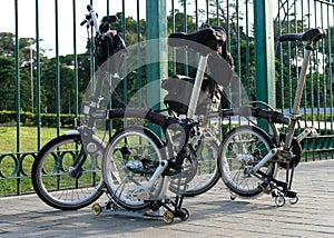 The Brompton bike. Selective Focus