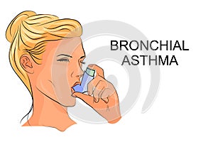 Bronchial asthma, inhaler photo