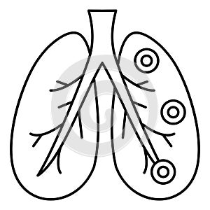 Bronchitis lungs icon, outline style