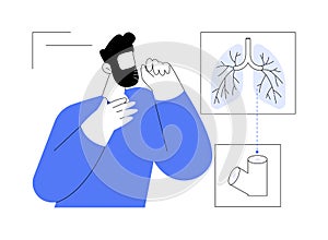 Bronchitis symptoms abstract concept vector illustration.