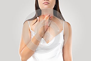 Bronchial or windpipe on the woman body and Bronchitis symptoms photo