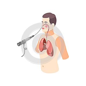Bronchoscopy Isometric Icon