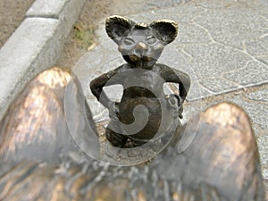 Bronozvy mouse - the monument of the Chess King. Ulan-Ude. Buryatia. photo