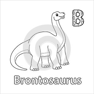 Brontosaurus Alphabet Dinosaur ABC Coloring Page B