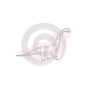 brontosaurus cartoon sketch vector illustration