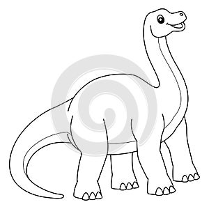 Brontosaurus Coloring Isolated Page for Kids