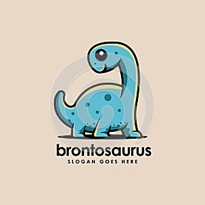 Brontosaurus Dinosaur mascot cartoon logo icon vector