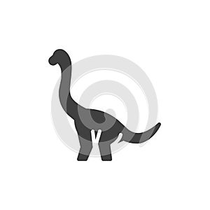 Brontosaurus dinosaur vector icon